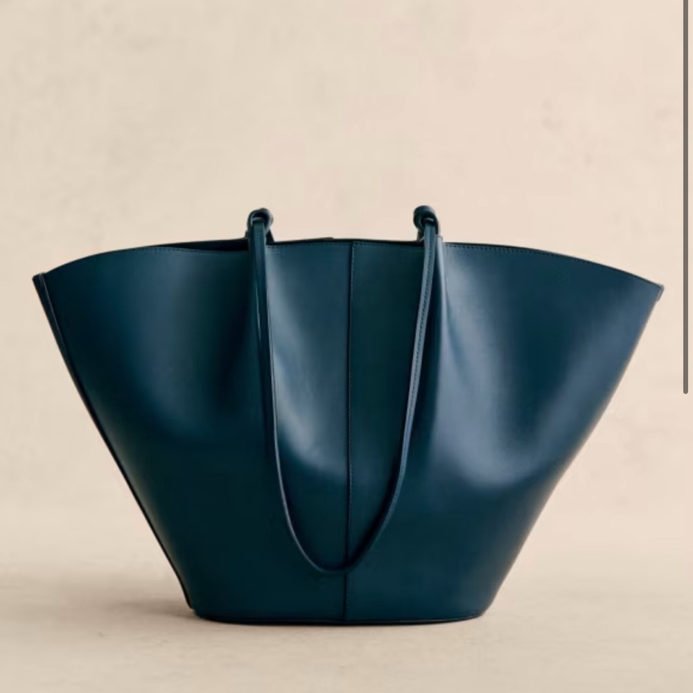 Sezane Deep Blue Tote Bag